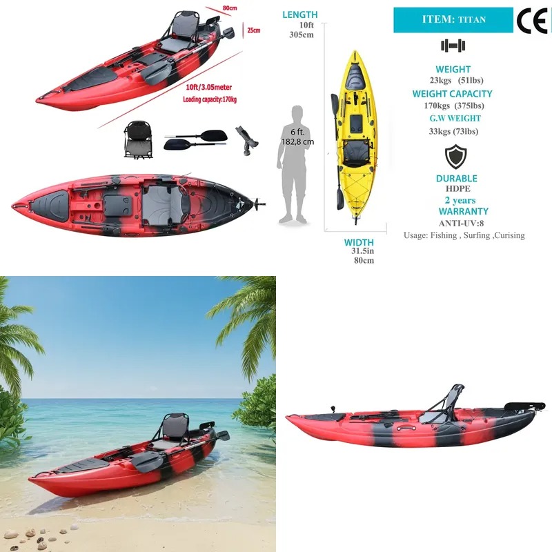 Fishing Kayak Seat - 10피트 싱글 시트 낚시용 패들 카약